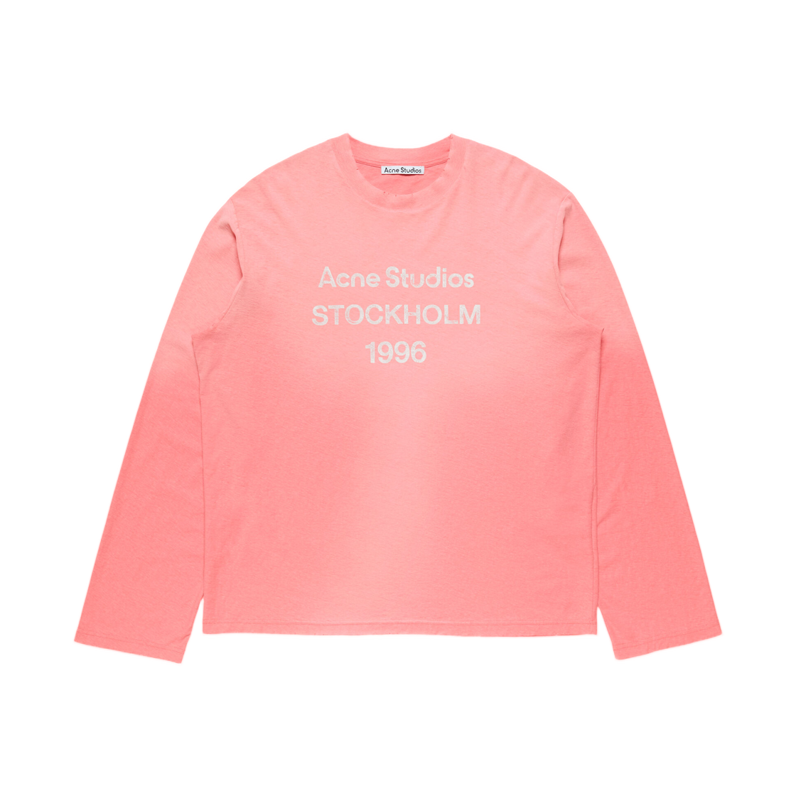CL0197-CKQ Acne Studios Sprayed 1996 Logo T-Shirt Tango Pink
