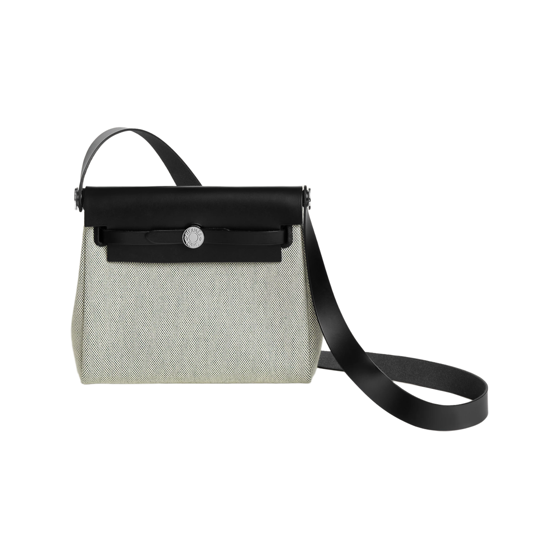 H085414CKAG Hermes Herbag Zip 20 Bag H Viking Canvas Hunter Cowhide & Palladium Ecru Vert Moyen Noir