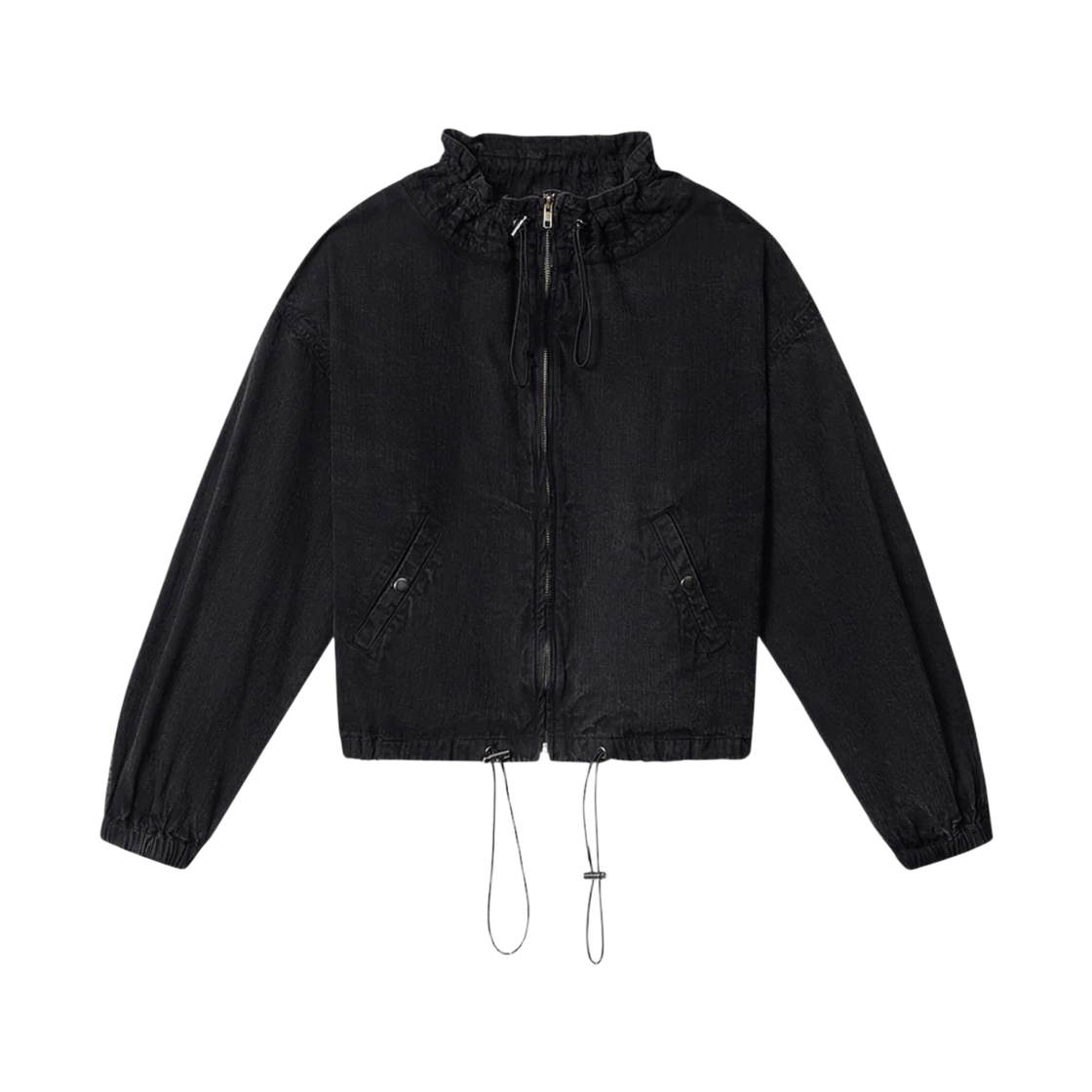 (W) 이자벨 마랑 플럼 샹브레 크롭 자켓 블랙 - 26SS((W) Isabel Marant Plume Chambray Cropped Jacket Black - 26SS)