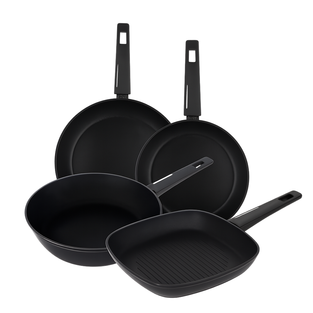 비알케이 스마트 피크 후라이팬 4종(24+28+그릴팬28+deep28) 세트(BRK Smart Peak 4‑Piece Frypan Set (24cm + 28cm + 28cm Grill Pan + 28cm Deep Frypan))