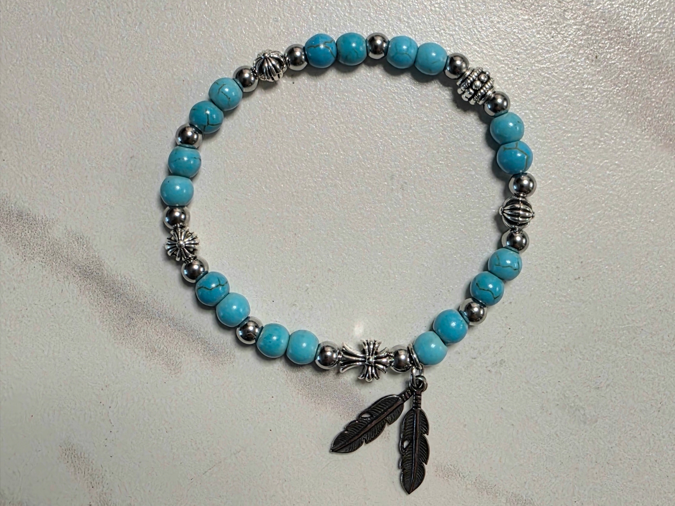 December Ten Turquoise Beads Bracelet 착용 스타일