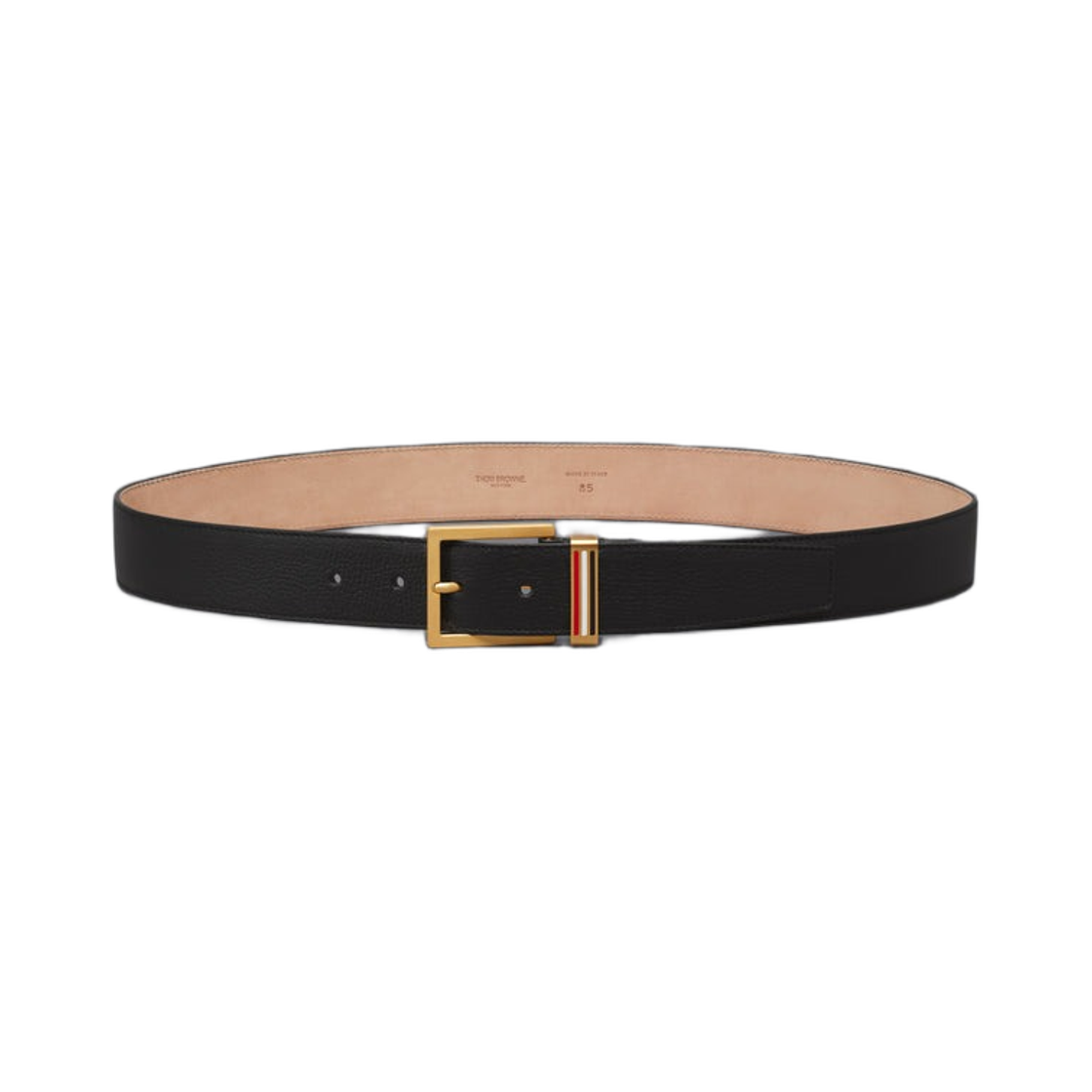 톰브라운 소프트 페블 그레인 메탈 루프 벨트 블랙(Thom Browne Soft Pebble Grain Metal Loop Belt Black)