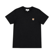 (W) Maison Kitsune Fox Head Patch Regular T-Shirt Black