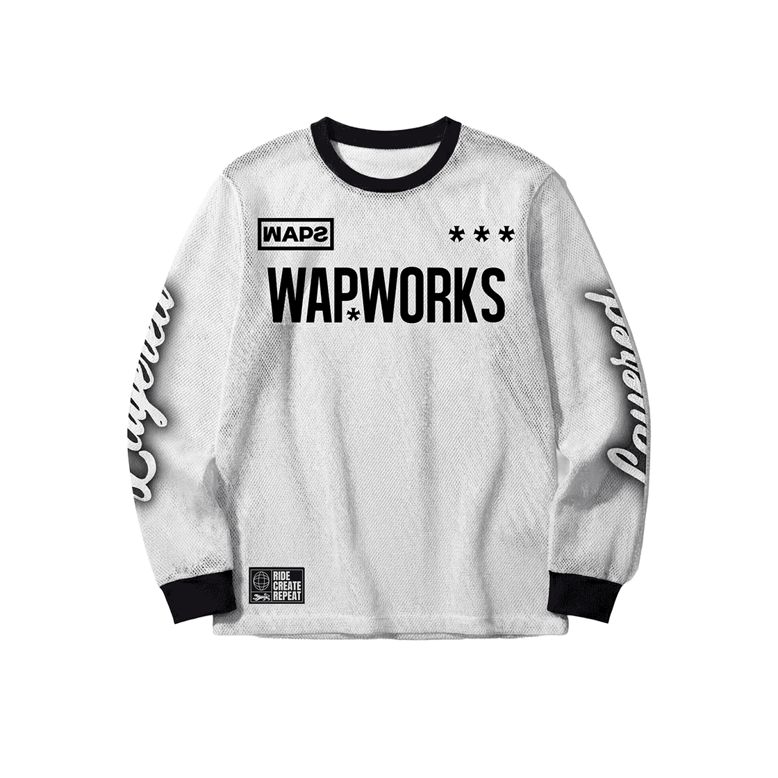 왑웍스 레이어드 모토 매쉬 져지 화이트(Wapworks Layered Moto Mesh Jersey White)