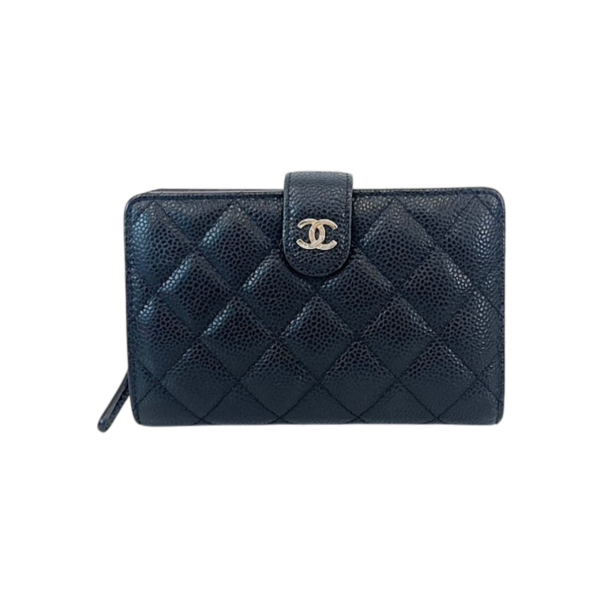 ITAJMWCUOKOA Chanel Classic Caviar Compact Wallet Gold Hardware