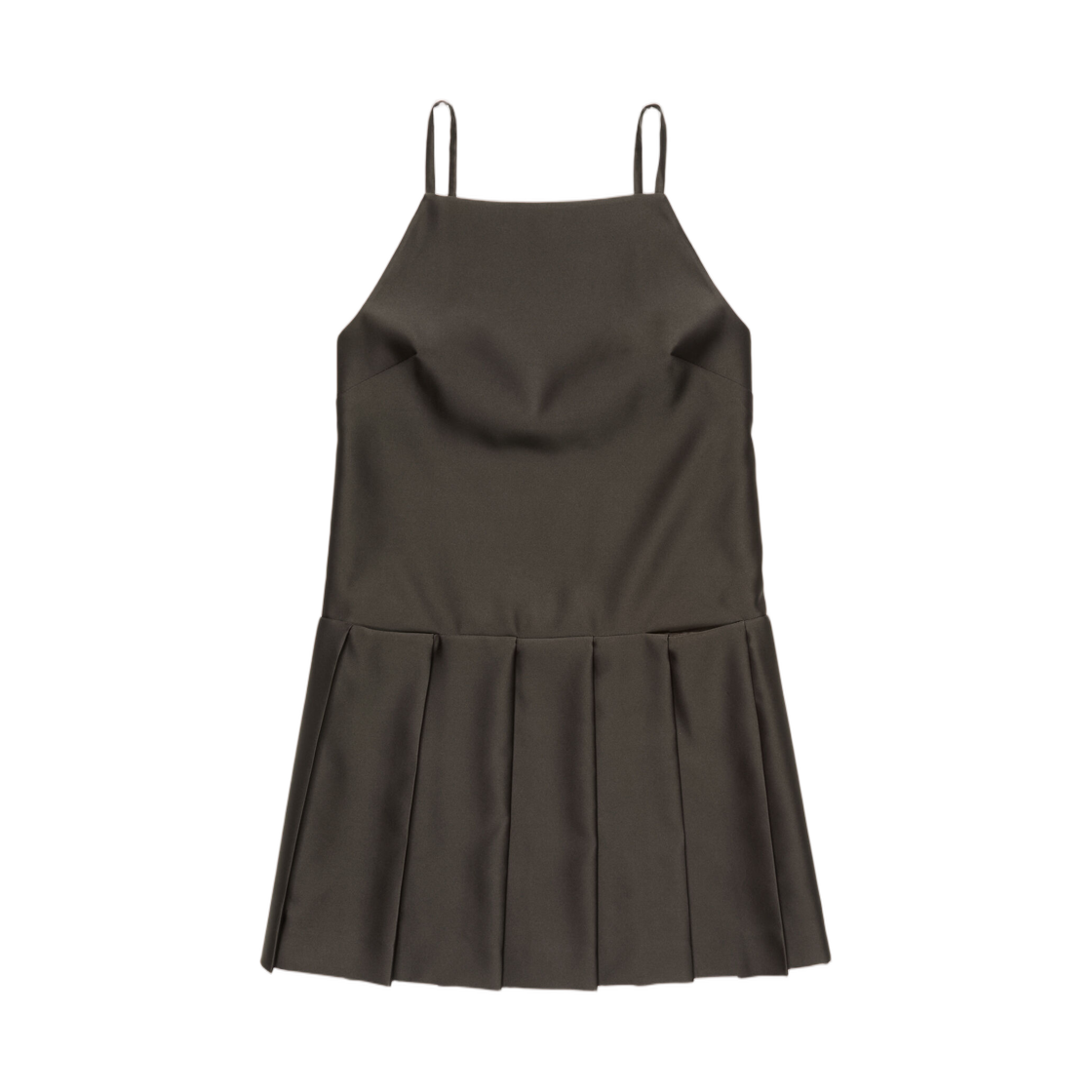 (W) 아크네 스튜디오 스트랩 드레스 플리츠 스커트 다크 초콜릿 브라운((W) Acne Studios Strap Dress with Pleated Skirt Dark Chocolate Brown) - 1