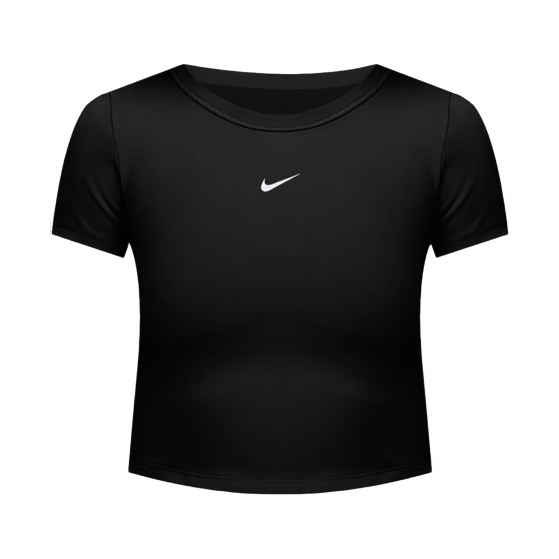 FN2805-011 (W) Nike One Fitted Dri-Fit Short Sleeve Cropped Top Black White (FN2805-011)