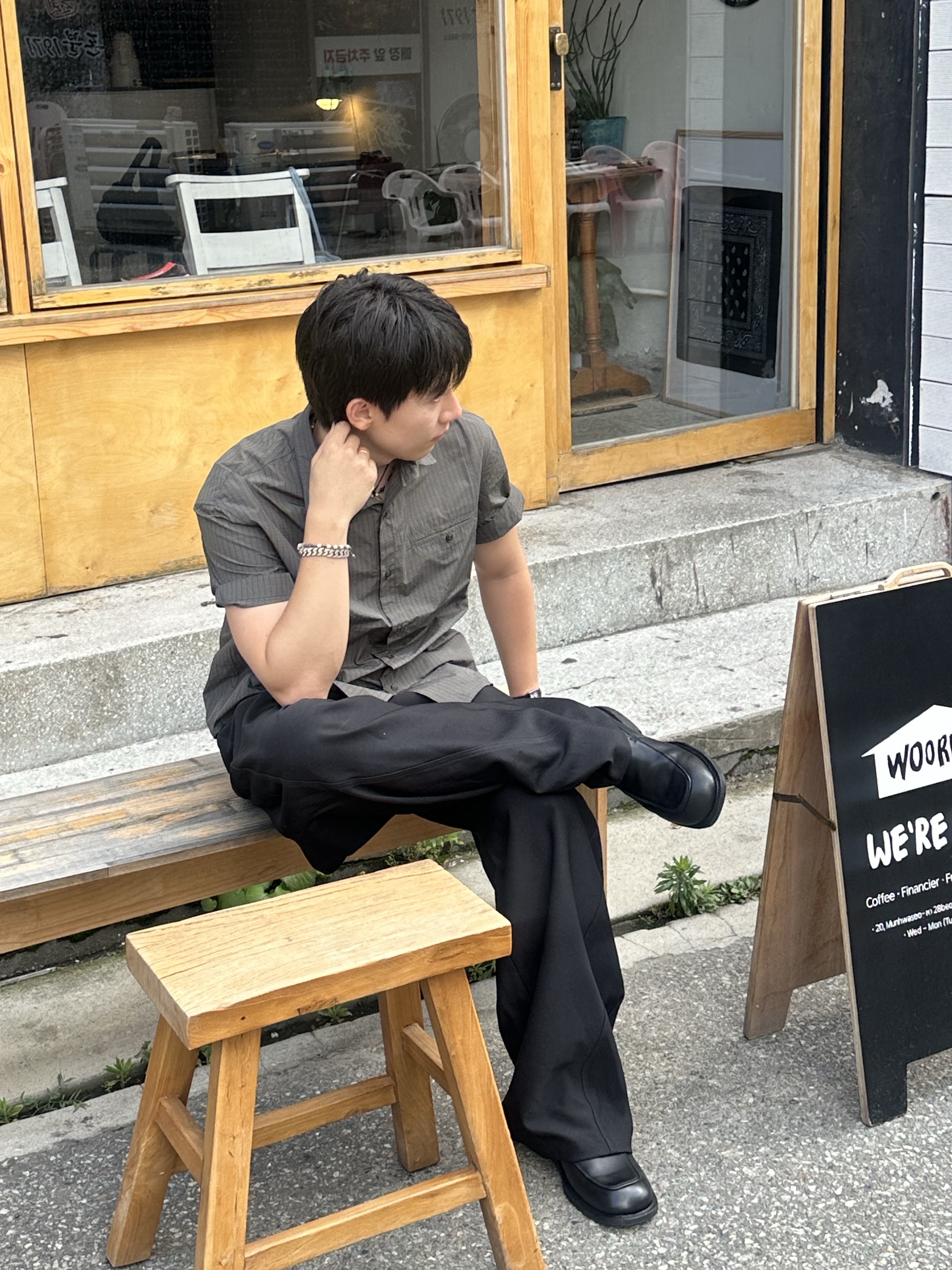 Kinchi Foat - 505 (a) Black, Casio LTP-V007L-7B1 착용 스타일 - 2