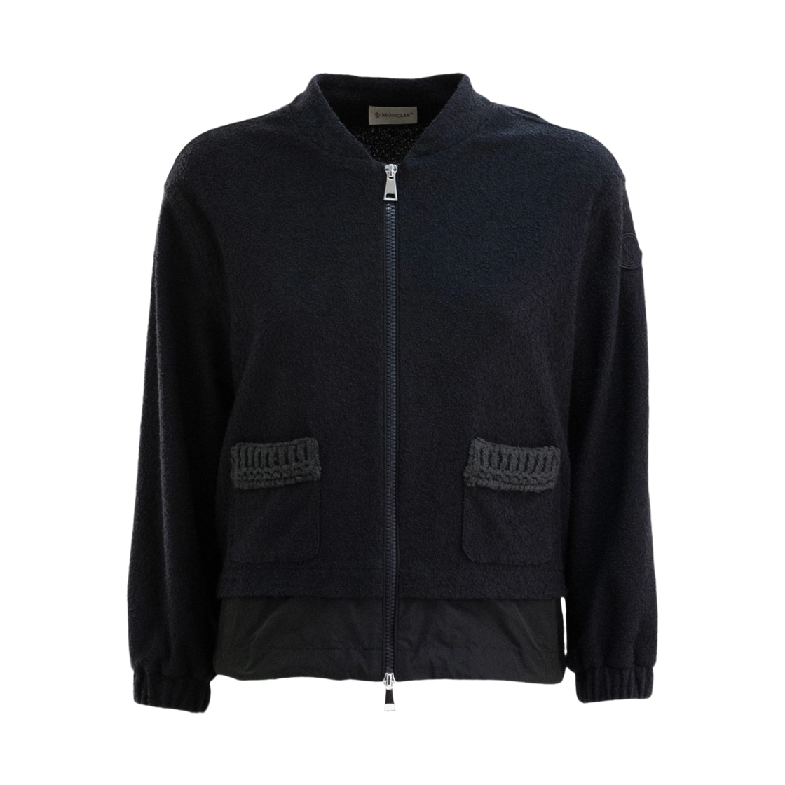L1-093-8G00026-89BDU-742 (W) Moncler Cotton Boucle Bomber Jacket Navy Blue - 26SS