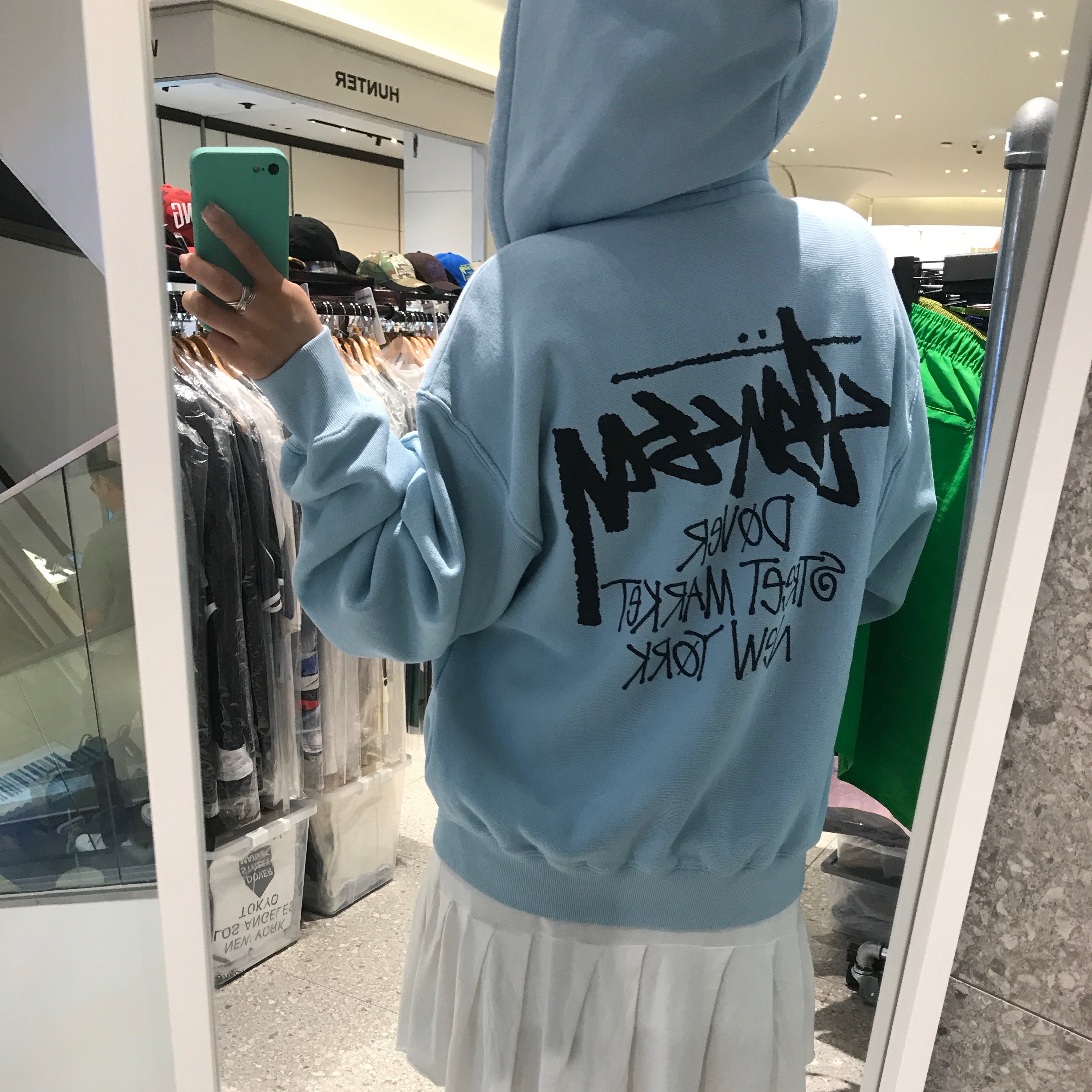 Stussy Stock DSM New York Zip Hoodie Ash Heather, Supreme Collegiate Applique Zip Up Hooded Sweatshirt Ash Grey - 25FW 착용 스타일 - 2