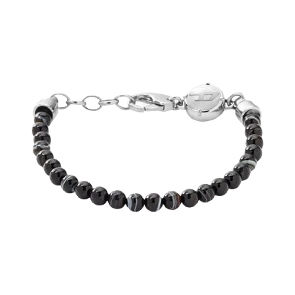 디젤 Dx0848 스틸 차이니즈 재스퍼 비즈 브레이슬릿 블랙(Diesel Dx0848 Steel Chinese Jasper Beads Bracelet)