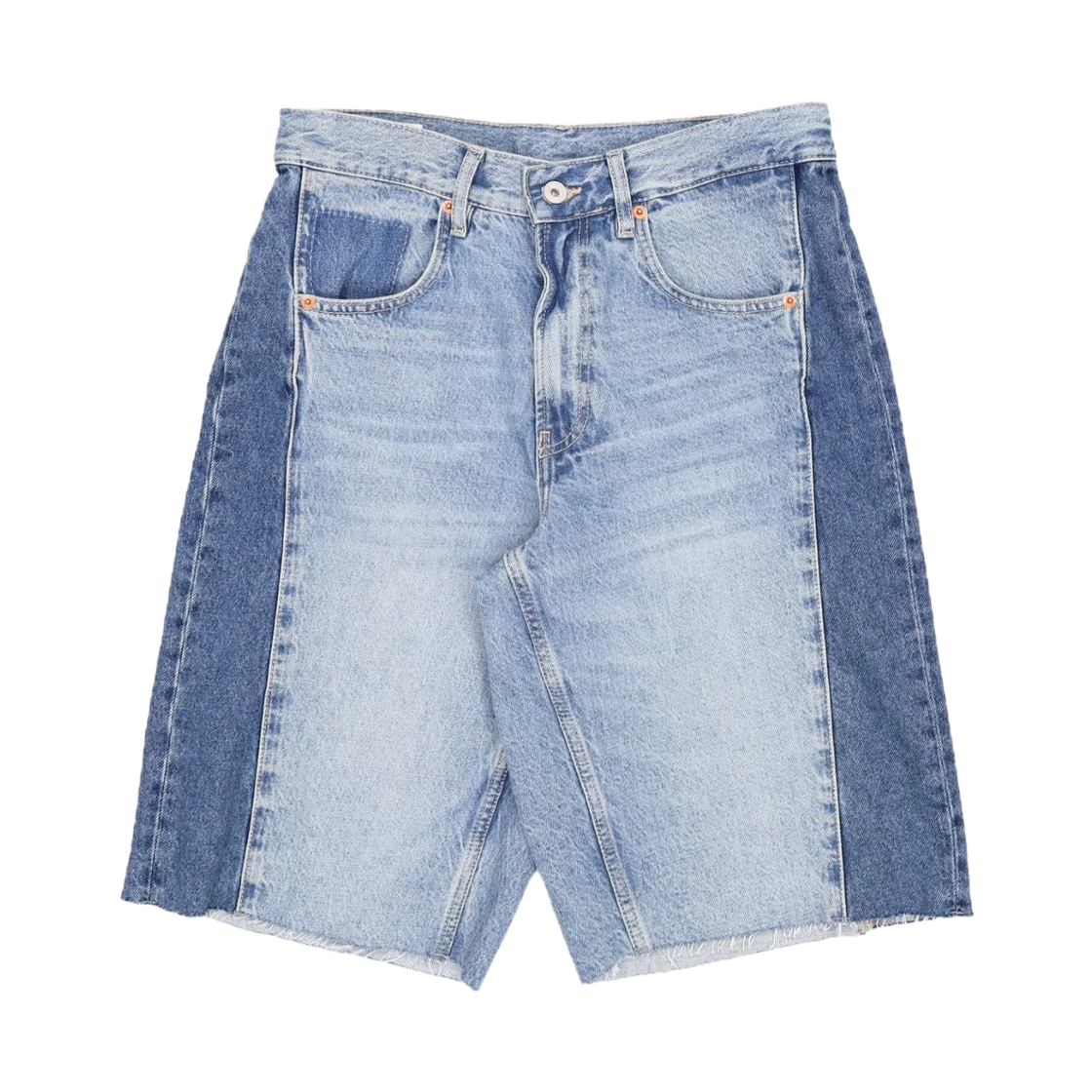 0840/434/427 Zara Contrast Band Denim Bermuda Shorts Medium Blue