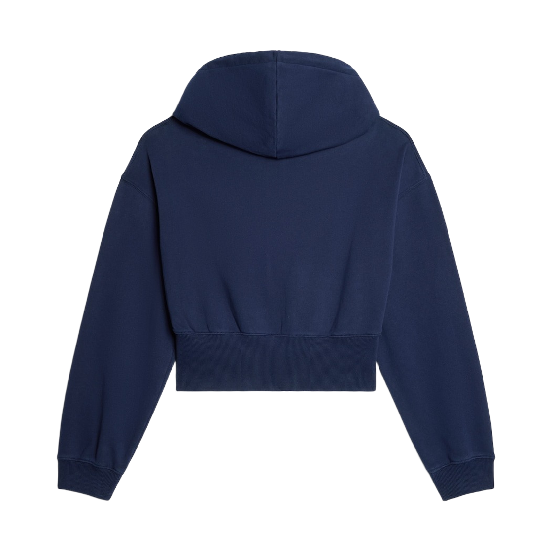 (W) 셀린느 크롭 지퍼 후드 코튼 플리스 네이비 잉크((W) Celine Cropped Zipped Hoodie in Cotton Fleece Navy Ink) - 2