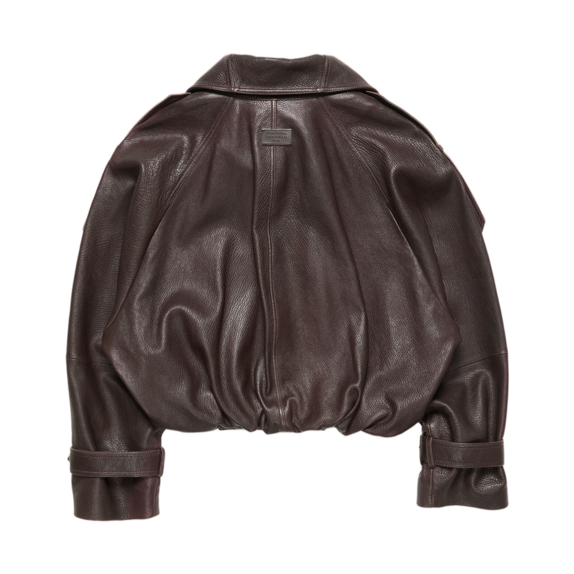 (W) 아크네 스튜디오 크롭 레더 트렌치 코트 다크 브라운((W) Acne Studios Cropped Leather Trench Coat Dark Brown) - 2