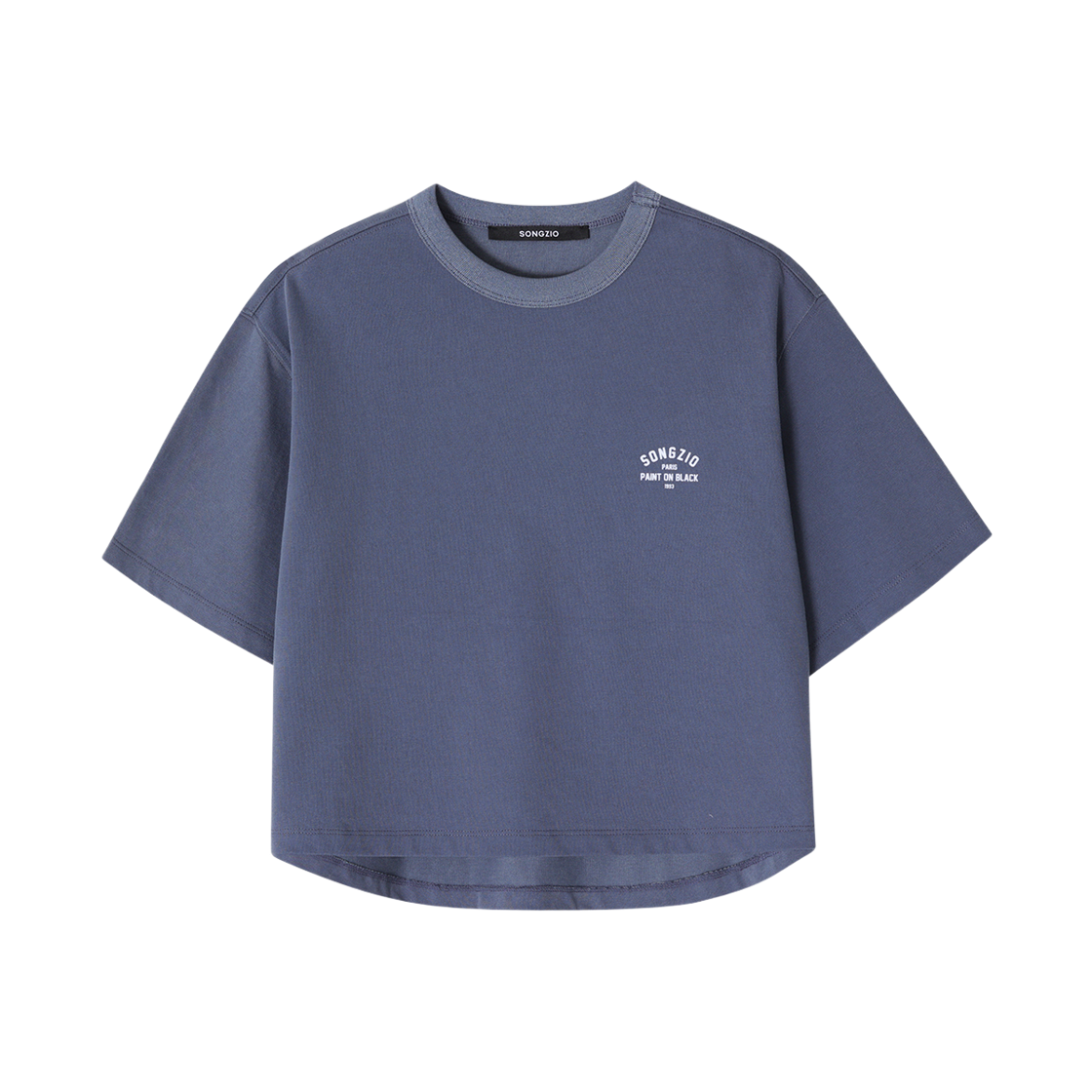 WH3TS701BL (W) SONGZIO COLLECTION Painter Crop T Shirt Blue