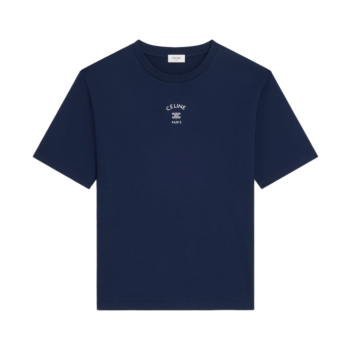 RX0LJ1242-GKL1 (W) Celine Loose T-Shirt in Cotton Jersey Navy Ink White