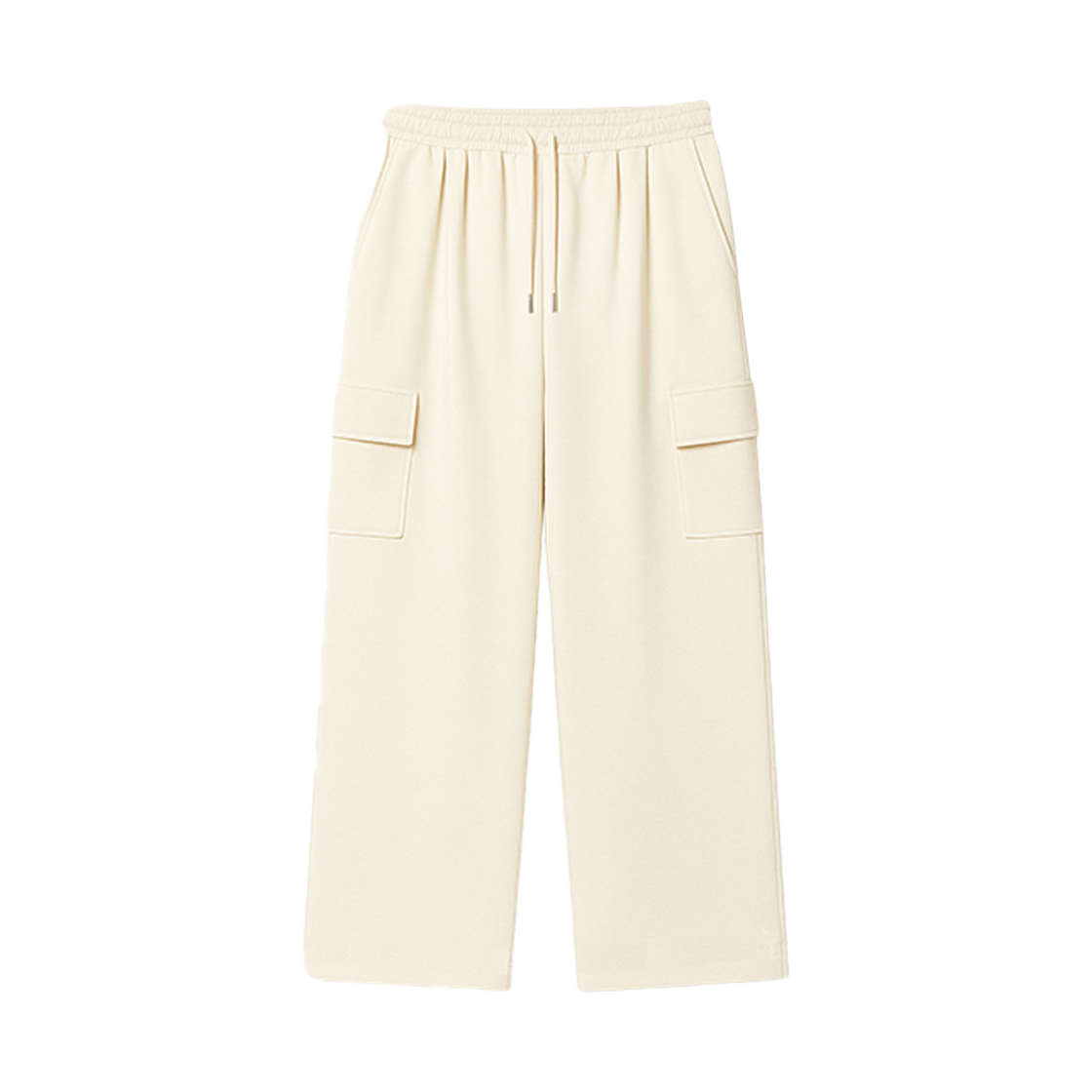 지크립 스트링 밴딩 포켓카고 와이드 트레이닝 스웻 팬츠 크림(GCLIP String Banding Pocket Cargo Wide Sweat Suit Pants Cream) - 2