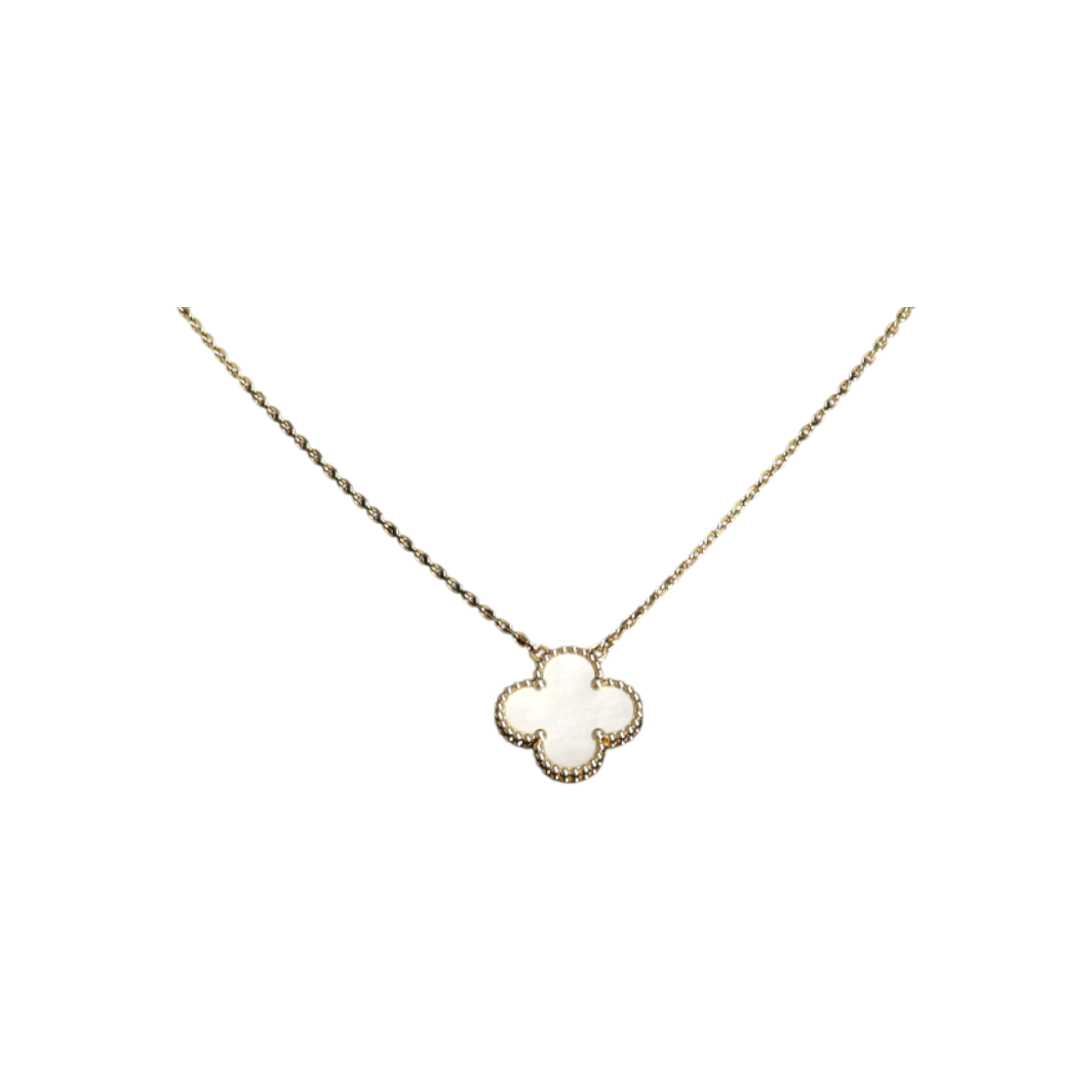 ITHU7ONKIHN5 Van Cleef & Arpels Vintage Alhambra Mother-of-Pearl Necklace in 18K Yellow Gold