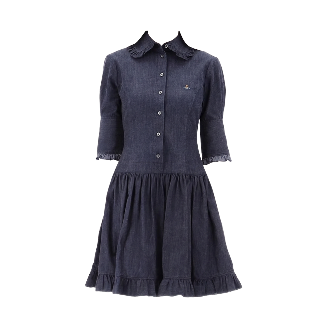 1101039W-W0184-K401 (W) Vivienne Westwood Frill Consuelo Dress Blue