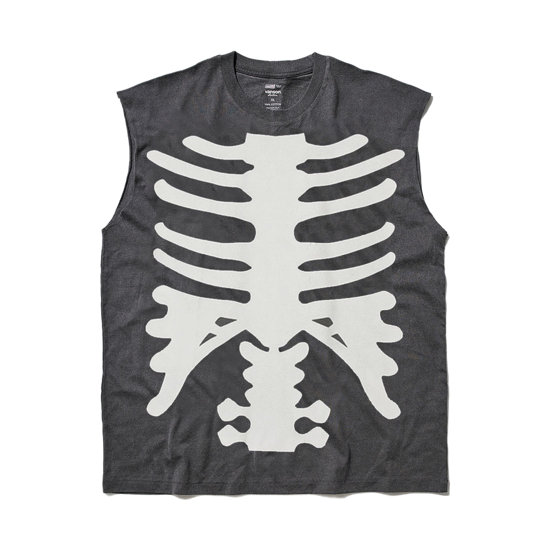 벤슨 레더 스켈레톤 스타일 본 슬리브리스 / 피그먼트(Vanson Leathers Skeleton Style Bone Sleevelss / Pigment)