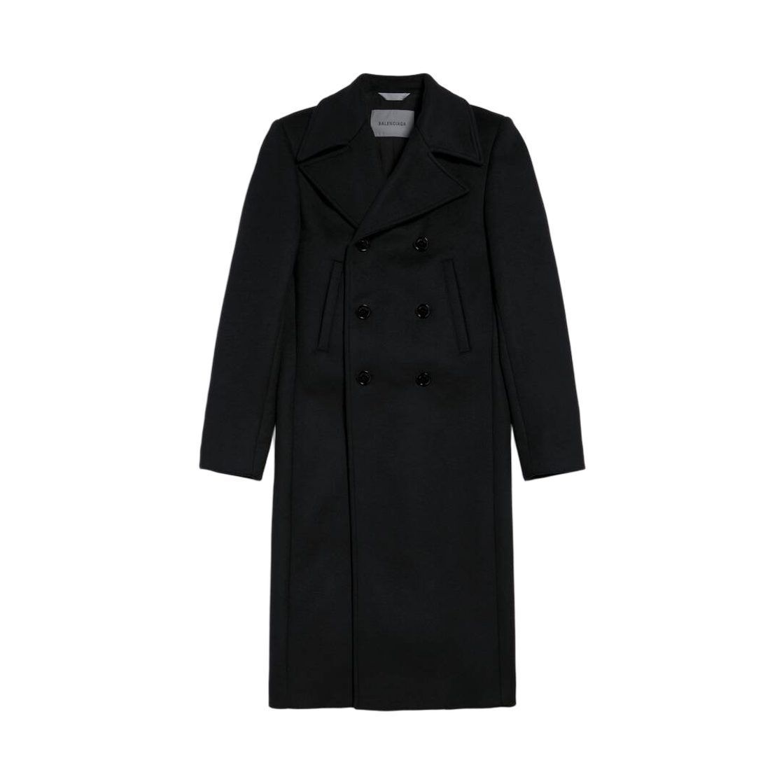 A001XJTUU361000 Balenciaga Long Double-Faced Coat in Black