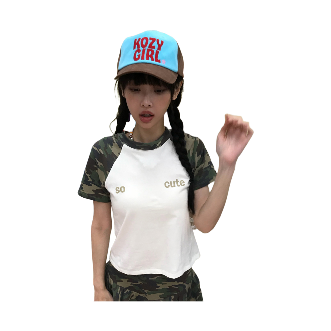 키코지 쏘 큐트 래글런 티셔츠 카모(kikozy So Cute Raglan T-shirt_Camo) - 6