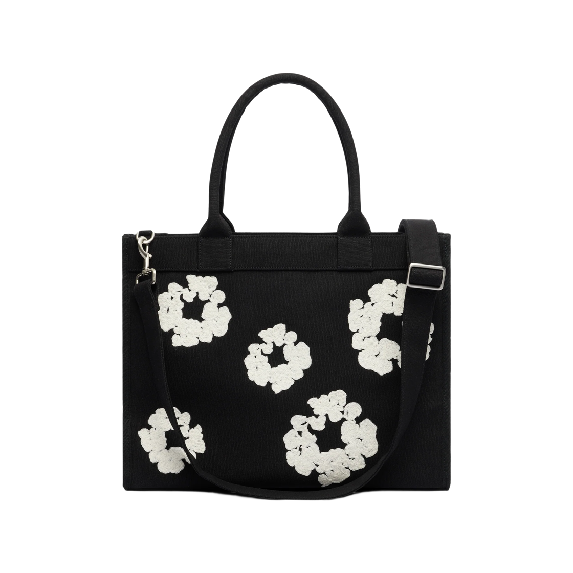데님 티어스 코튼 리쓰 캔버스 백 라지 블랙(Denim Tears Cotton Wreath Canvas Bag Large Black) - 1