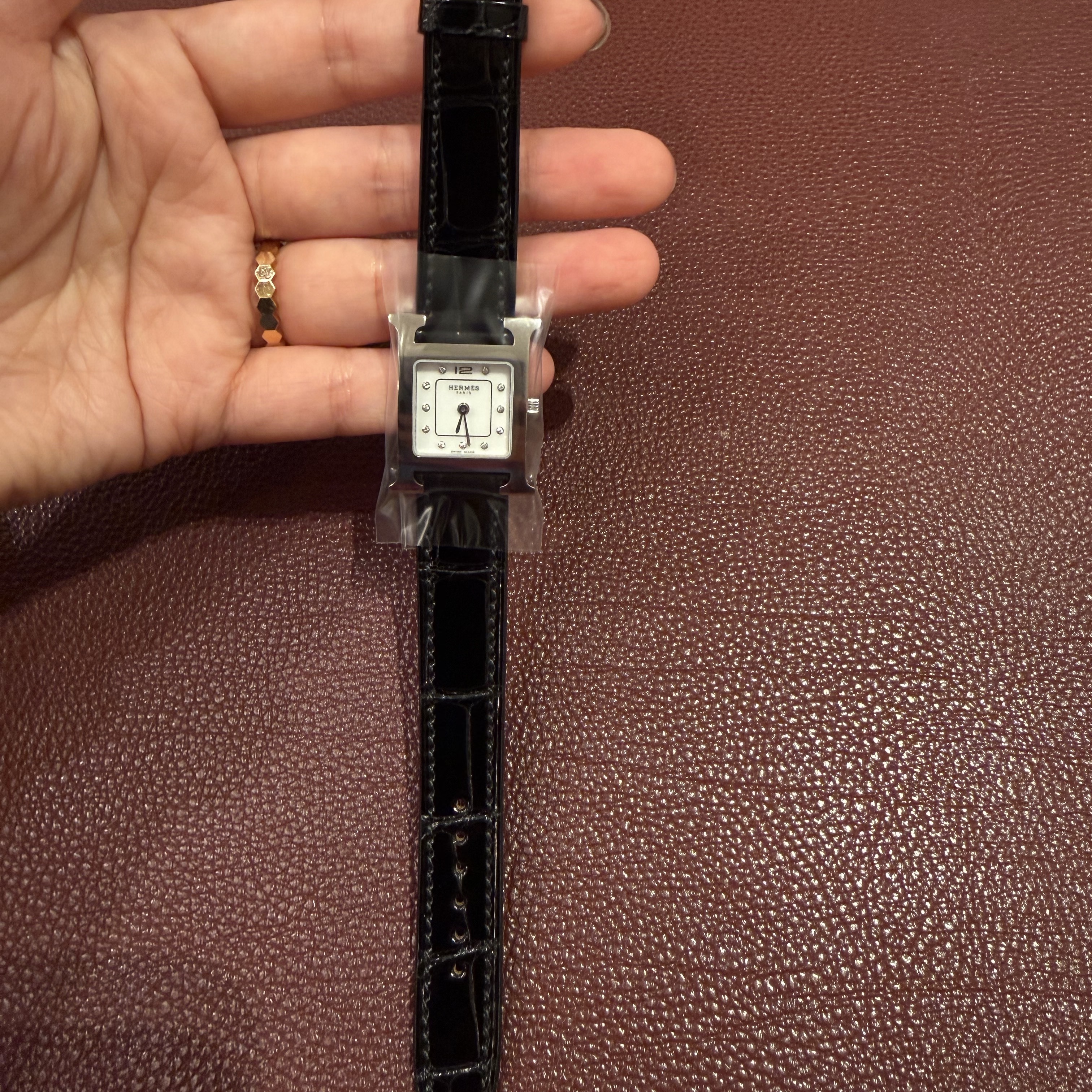 Hermes Heure H Watch Small Smooth Alligator Strap & Noir 착용 스타일