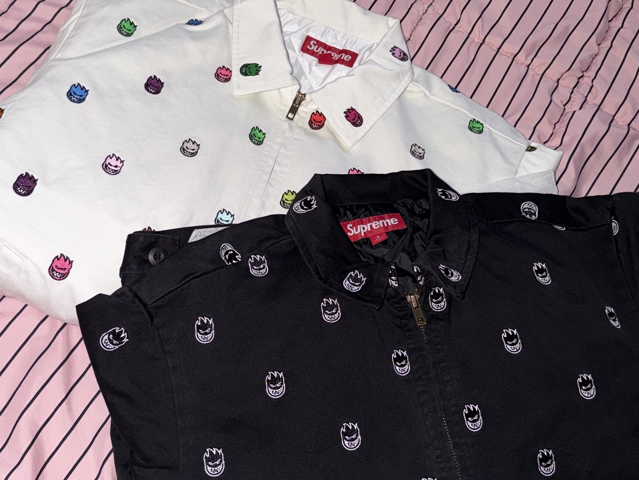 Supreme x Spitfire Work Jacket White - 26SS, Supreme x Spitfire Work Jacket Black - 26SS 착용 스타일