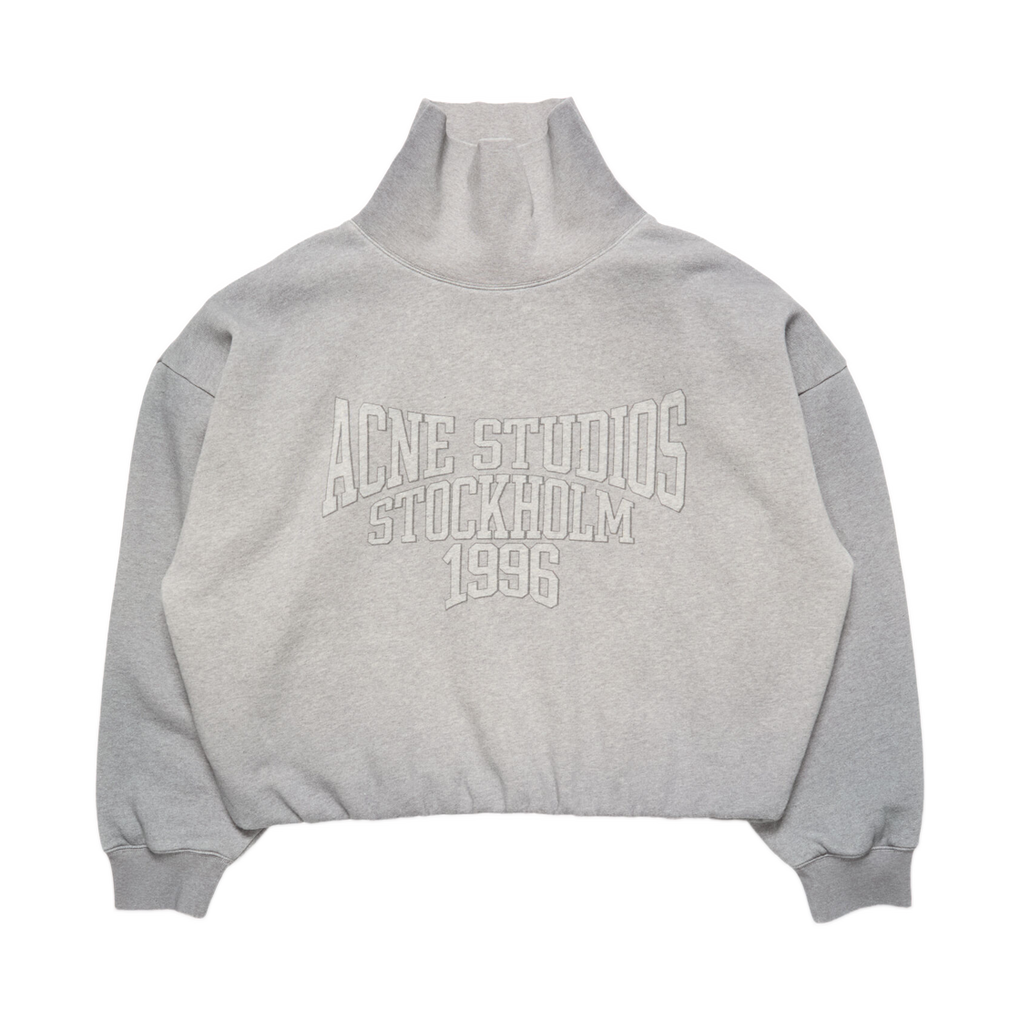 AI0193-990 (W) Acne Studios Fleece Sweatshirt with Logo Grey Melange