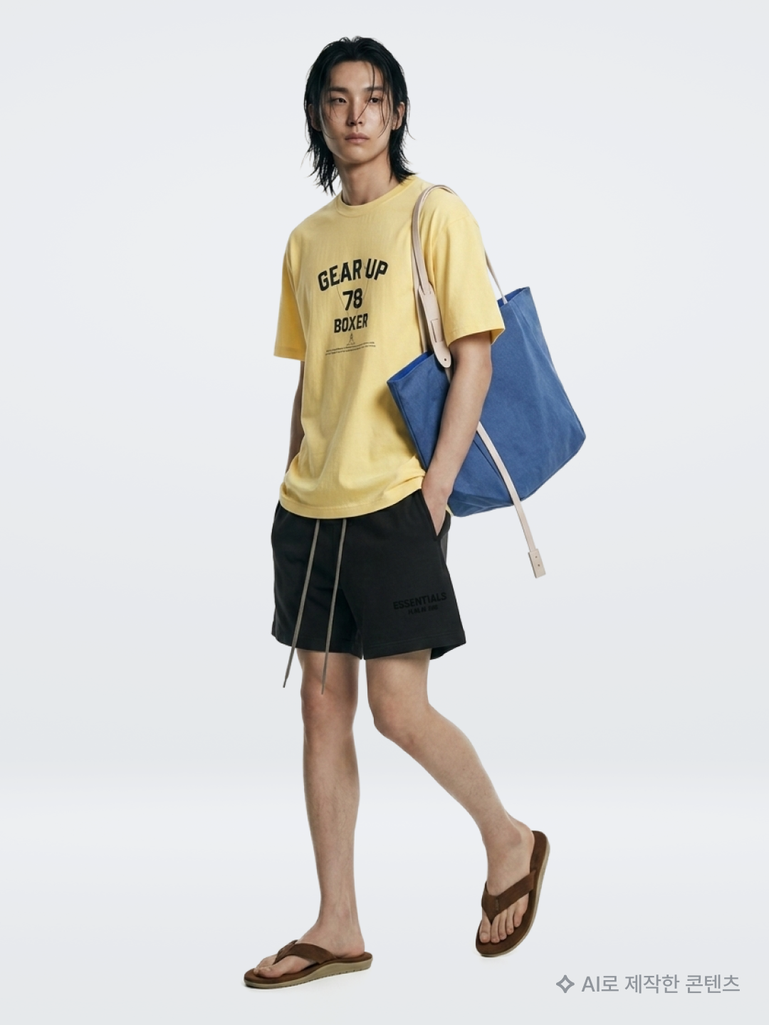 [KREAM 단독] runwhither Windbreaker Jacket V2 Blue, Recto Ribbed Tank Top Off White 착용 스타일 - 5