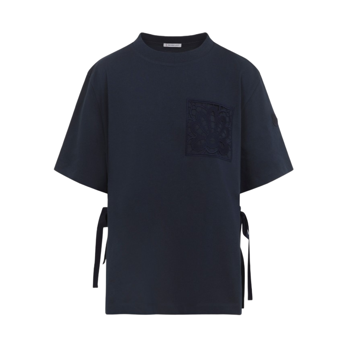 L1-093-8C00044-89B8U-742 (W) Moncler Logo Cotton Crewneck T-Shirt Navy Blue - 26SS