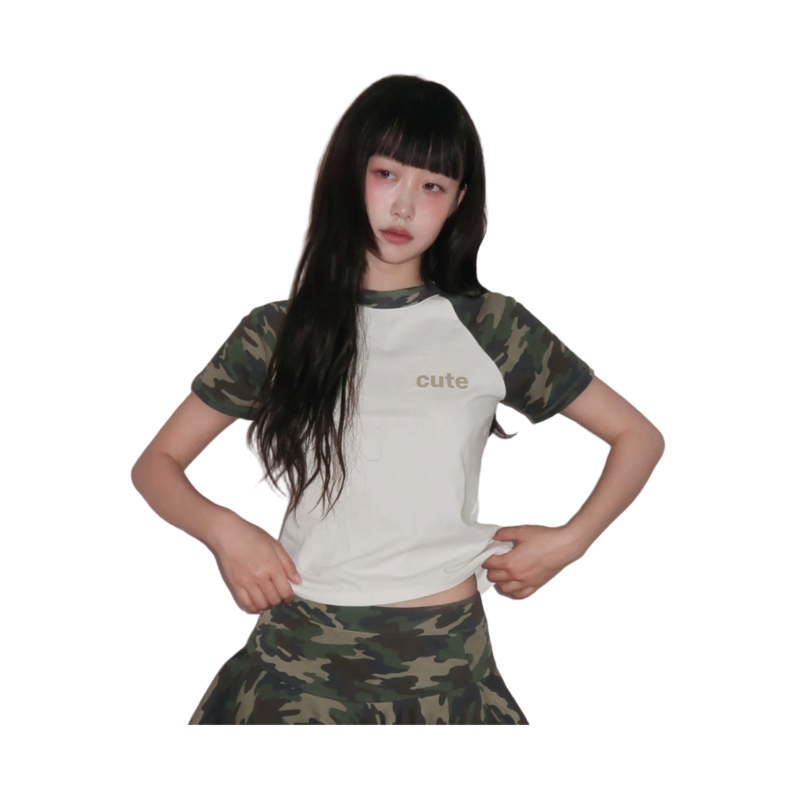키코지 쏘 큐트 래글런 티셔츠 카모(kikozy So Cute Raglan T-shirt_Camo) - 4