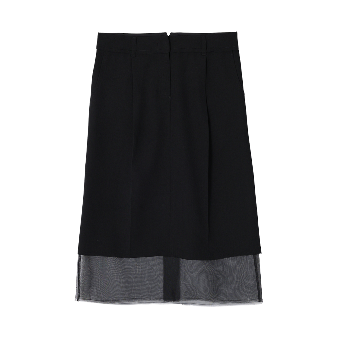 WH3SK307BK (W) SONGZIO Organza Layered Pencil Skirt Black