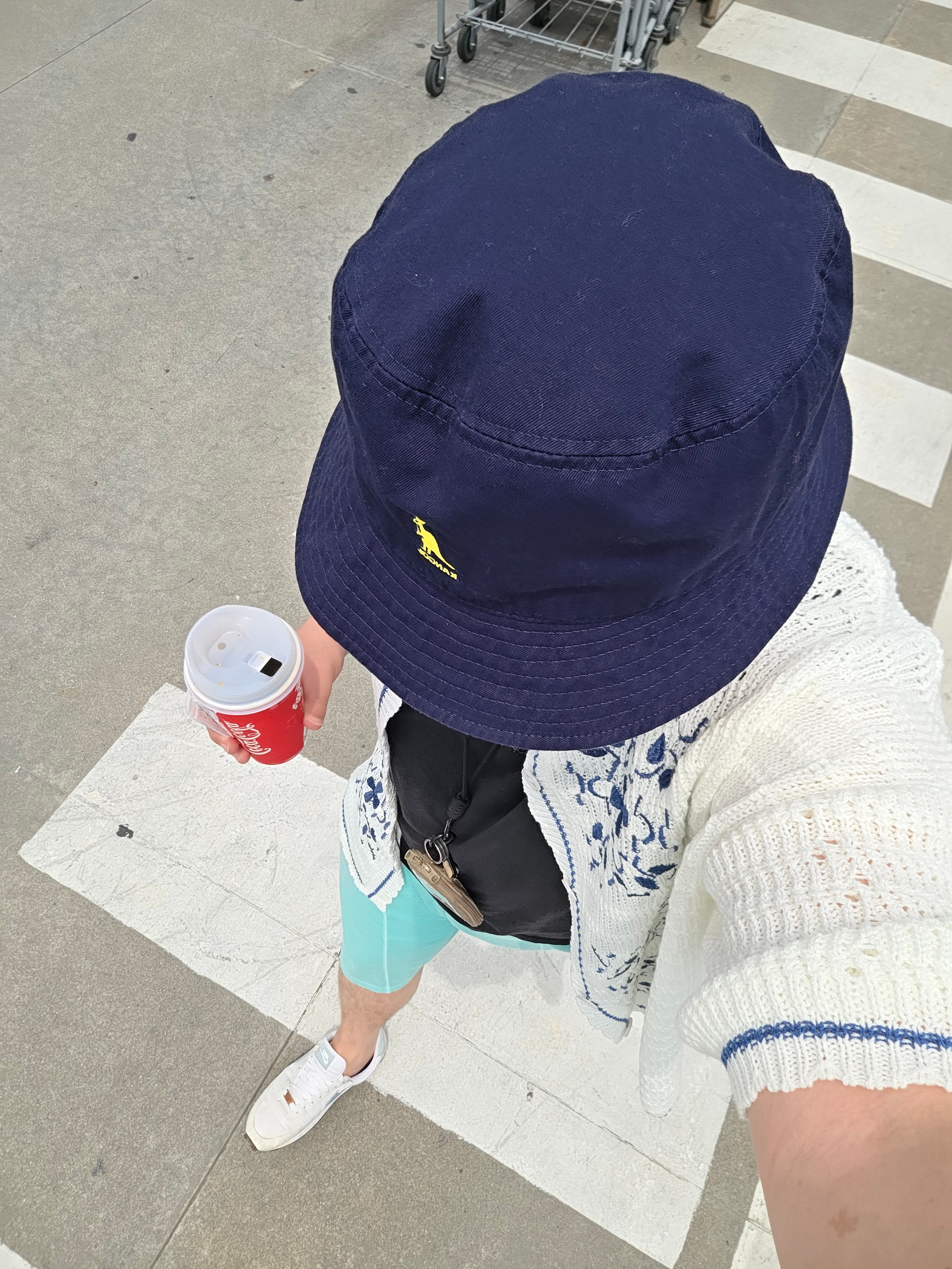 Kangol Washed Bucket Hat Navy, (W) Nike Daybreak SE Indigo 착용 스타일 - 1