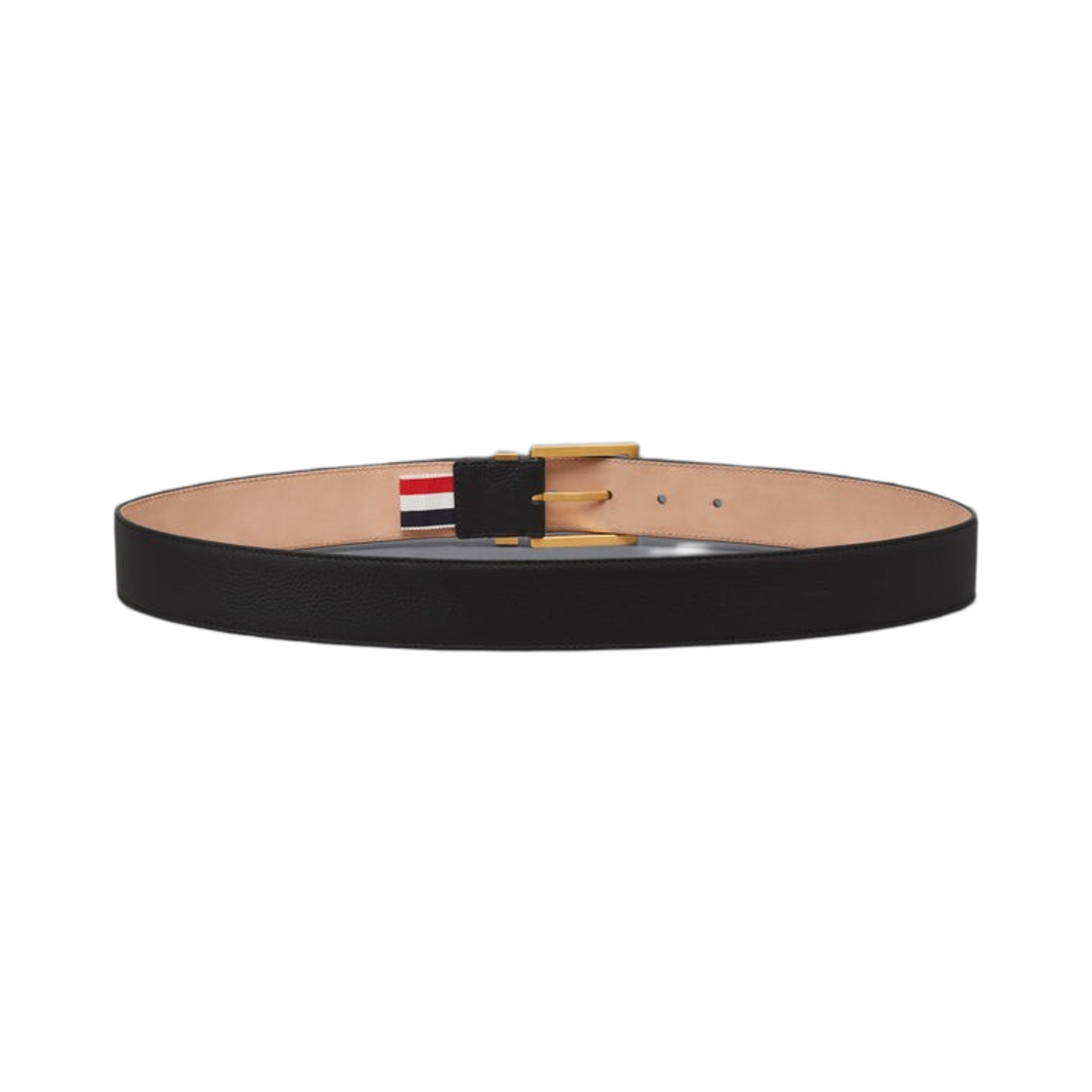 톰브라운 소프트 페블 그레인 메탈 루프 벨트 블랙(Thom Browne Soft Pebble Grain Metal Loop Belt Black) - 2