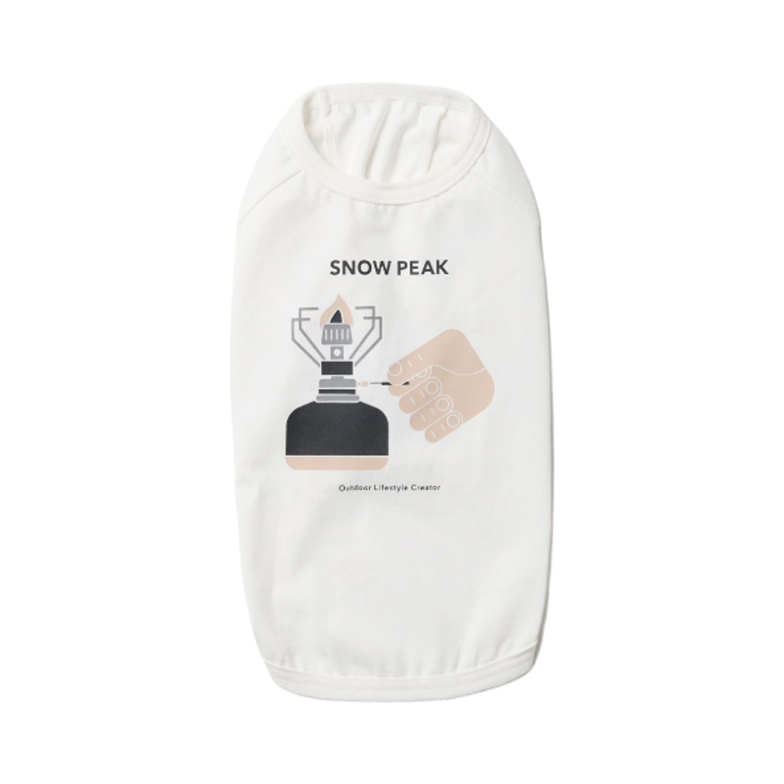스노우 피크 도그 엔조이 캠핑 티셔츠 오프 화이트(Snow Peak Dog Enjoy Camping T-Shirt Off White)