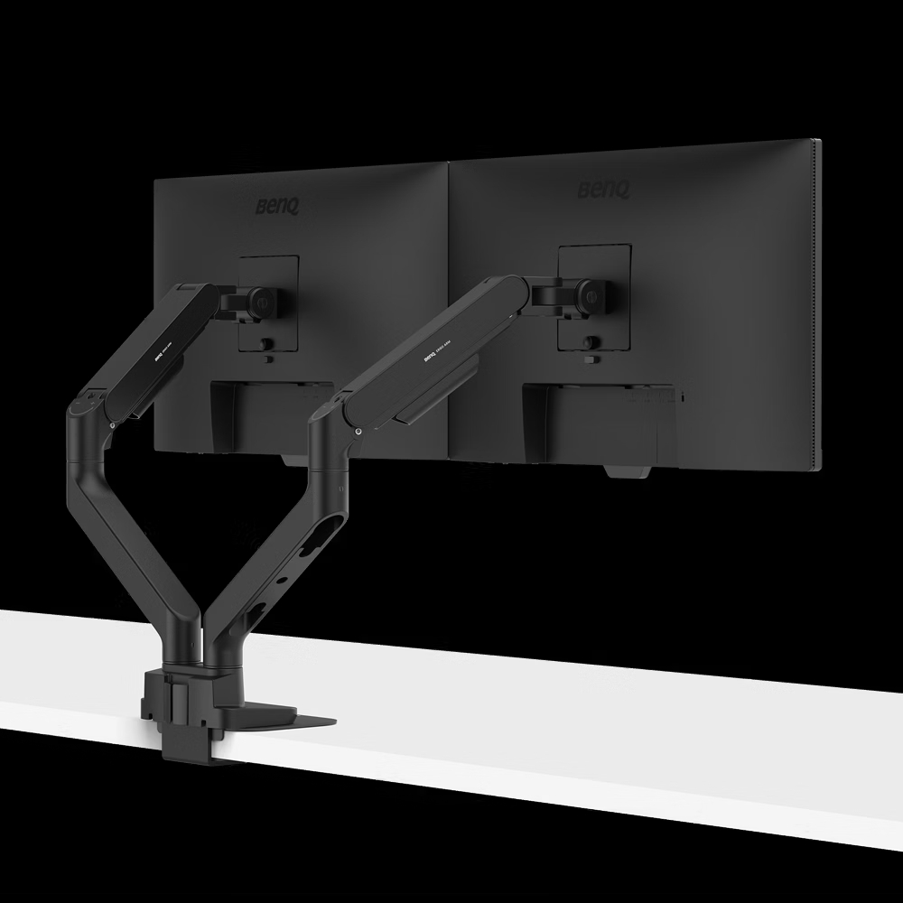벤큐 BDH01 블랙 듀얼 모니터암 360도 회전 고중량 모니터 받침대 거치대(BenQ BDH01 Black Dual Monitor Arm 360-Degree Rotating Heavy-Duty Monitor Stand) - 2