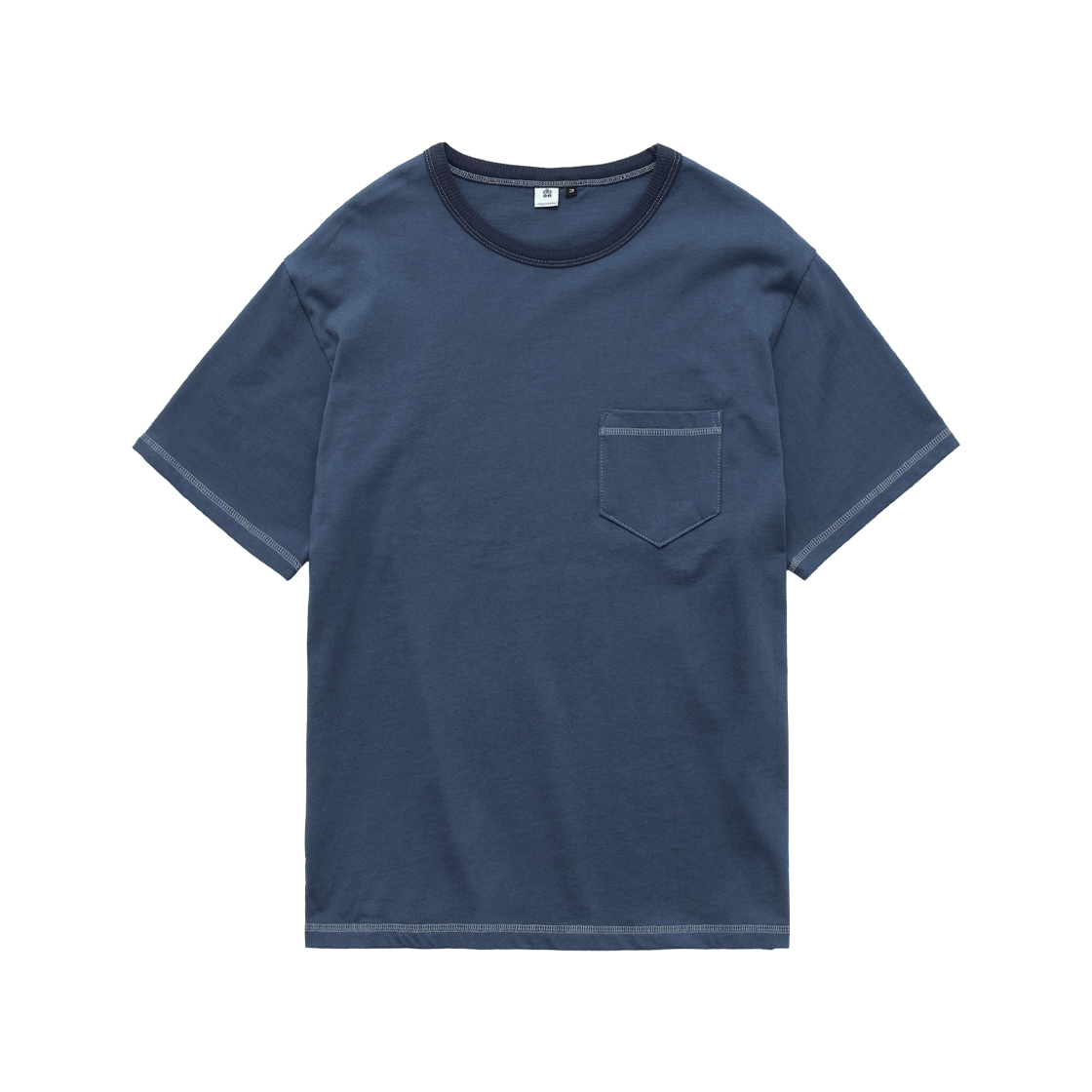폴리테루 스티치드 포켓 티 인디고 블루(Polyteru Stitched Pocket Tee Indigo Blue)