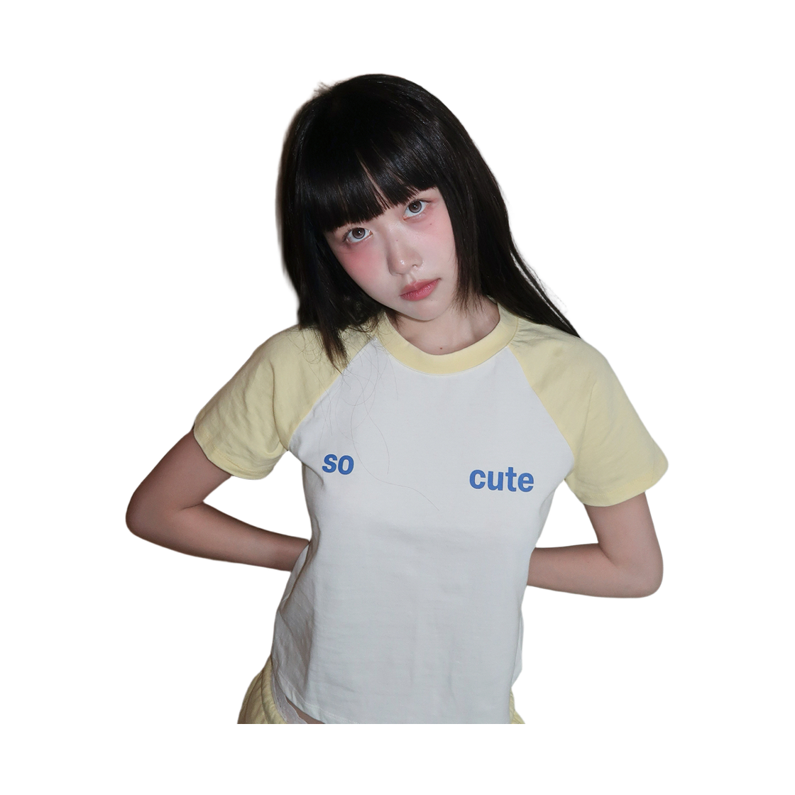 키코지 쏘 큐트 래글런 티셔츠 옐로우(kikozy So Cute Raglan T-shirt_Yellow) - 3