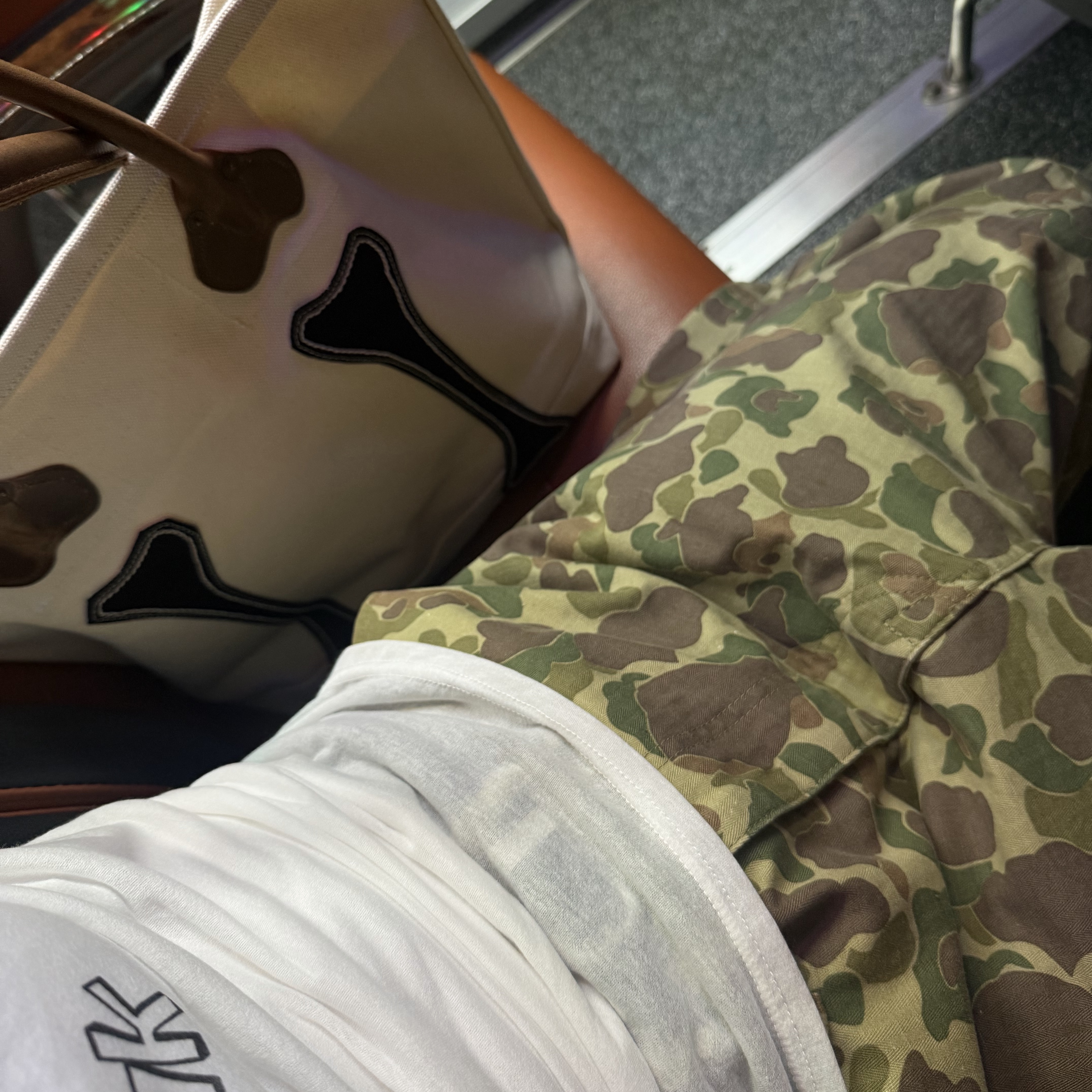 Kapital Hunter Camouflage Herringbone Port Baggy Pants Hunter Camouflage, Kapital No. 4 Canvas Kotsukotsu Tote Bag S Kinari Black 착용 스타일