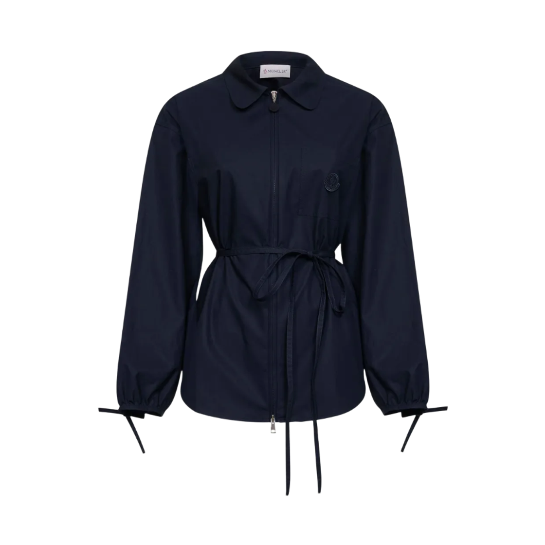 L1-093-2F00021-597LQ-742 (W) Moncler Cotton Poplin Zip Up Shirt Jacket Navy Blue - 26SS
