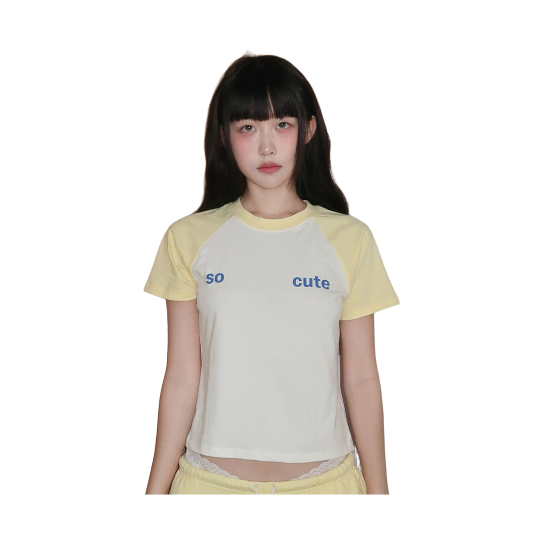 키코지 쏘 큐트 래글런 티셔츠 옐로우(kikozy So Cute Raglan T-shirt_Yellow) - 4