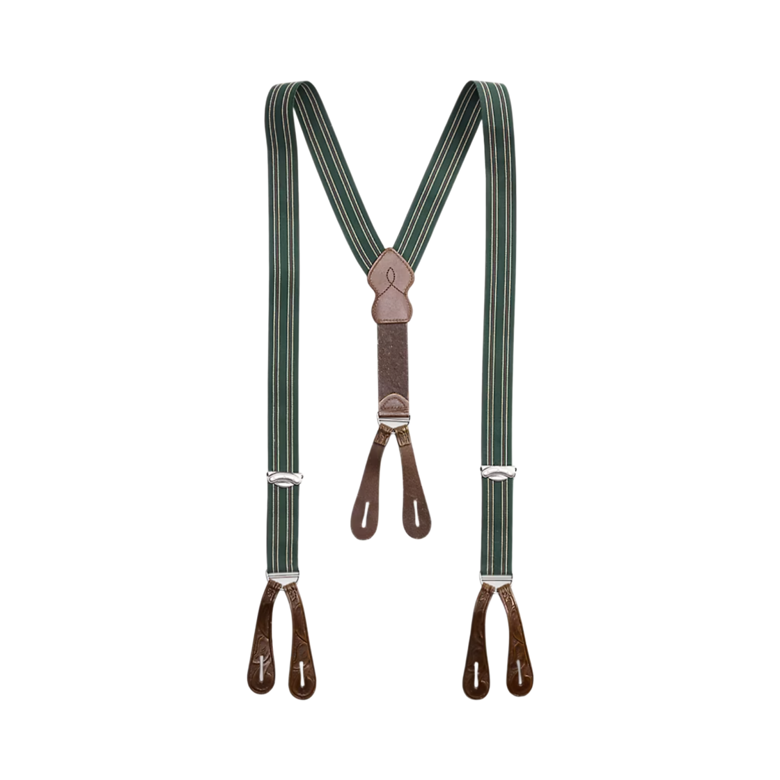 더블알엘 핸드툴 레더 브레이스 다크 그린 마룬(Double RL Hand-Tooled Leather Brace Dark Green Maroon)