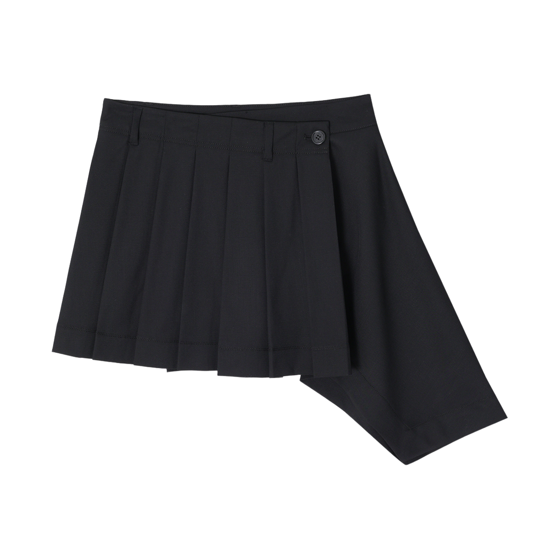 WH3SK700BK (W) SONGZIO COLLECTION Asymmetric Pleats Mini Skirt Black