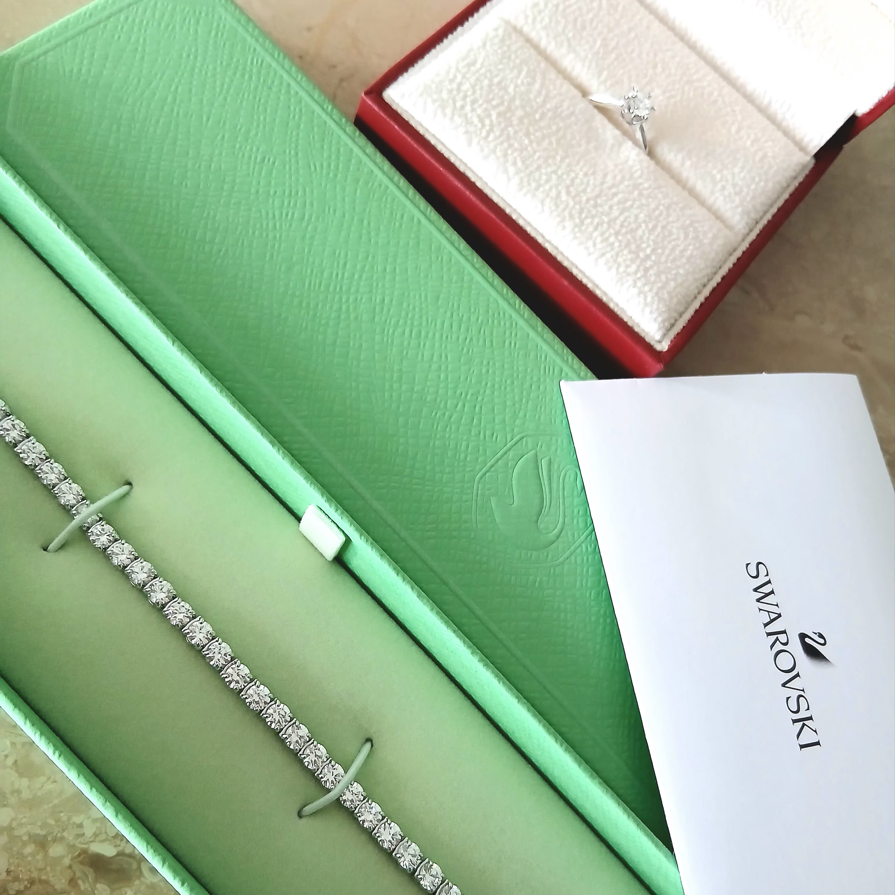 (W) Swarovski Matrix Tennis Bracelet White Rhodium Plated 착용 스타일 - 9