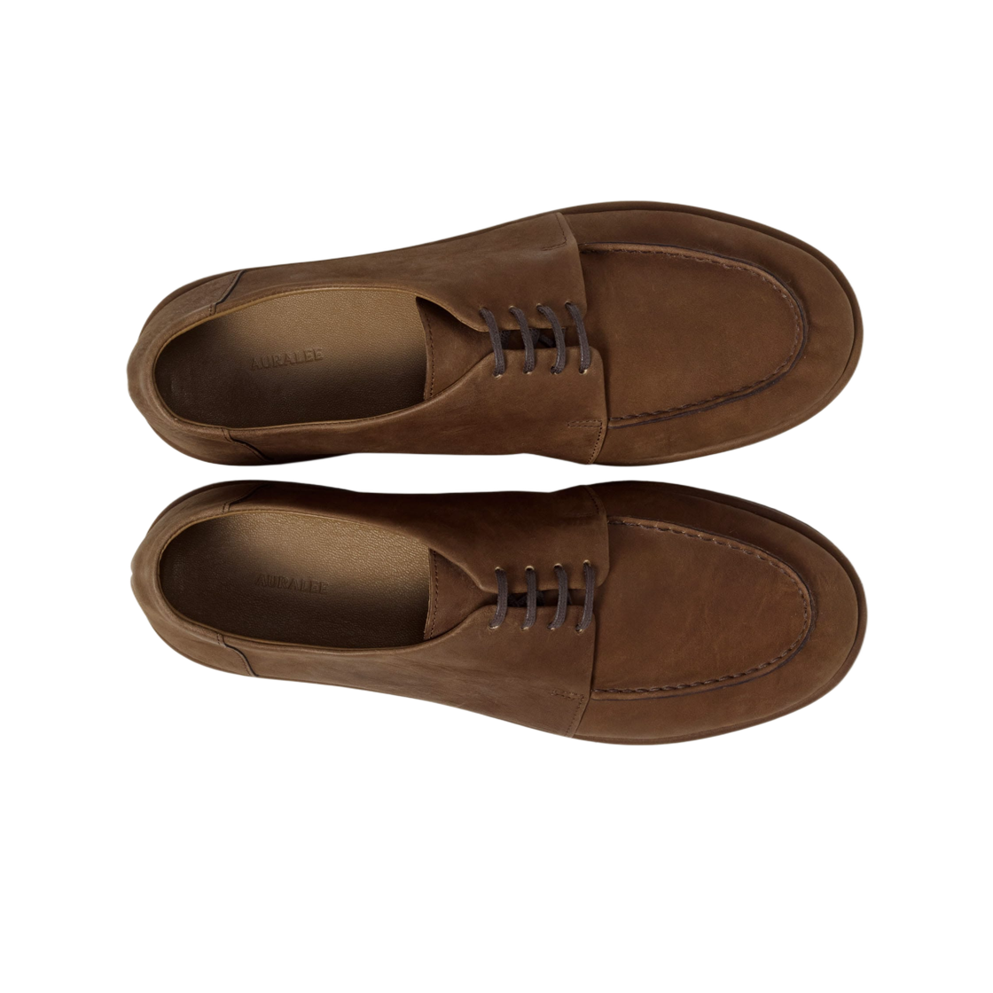 (W) 오라리 홀스하이드 레더 레이스업 슈즈 브라운((W) Auralee Horsehide Leather Lace Up Shoes Brown) - 2
