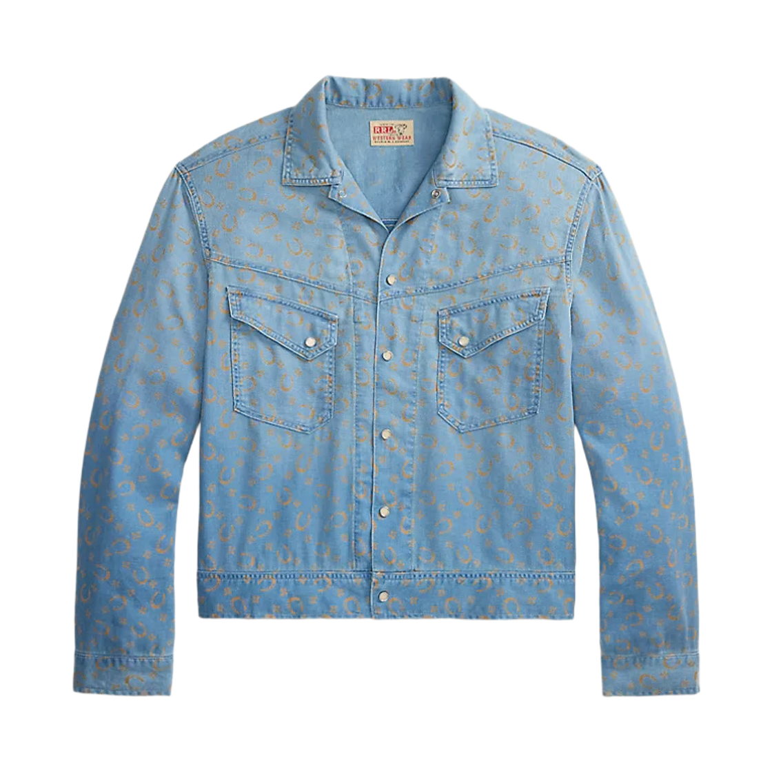 더블알엘 호스슈 프린트 데님 셔츠 자켓 인디고(Double RL Horseshoe Print Denim Shirt Jacket Indigo)