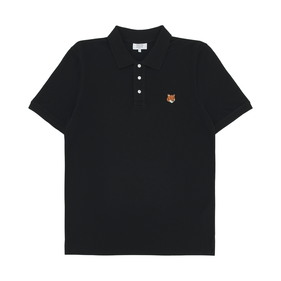 메종 키츠네 폭스 헤드 레귤러 폴로 블랙(Maison Kitsune Fox Head Regular Polo Black)