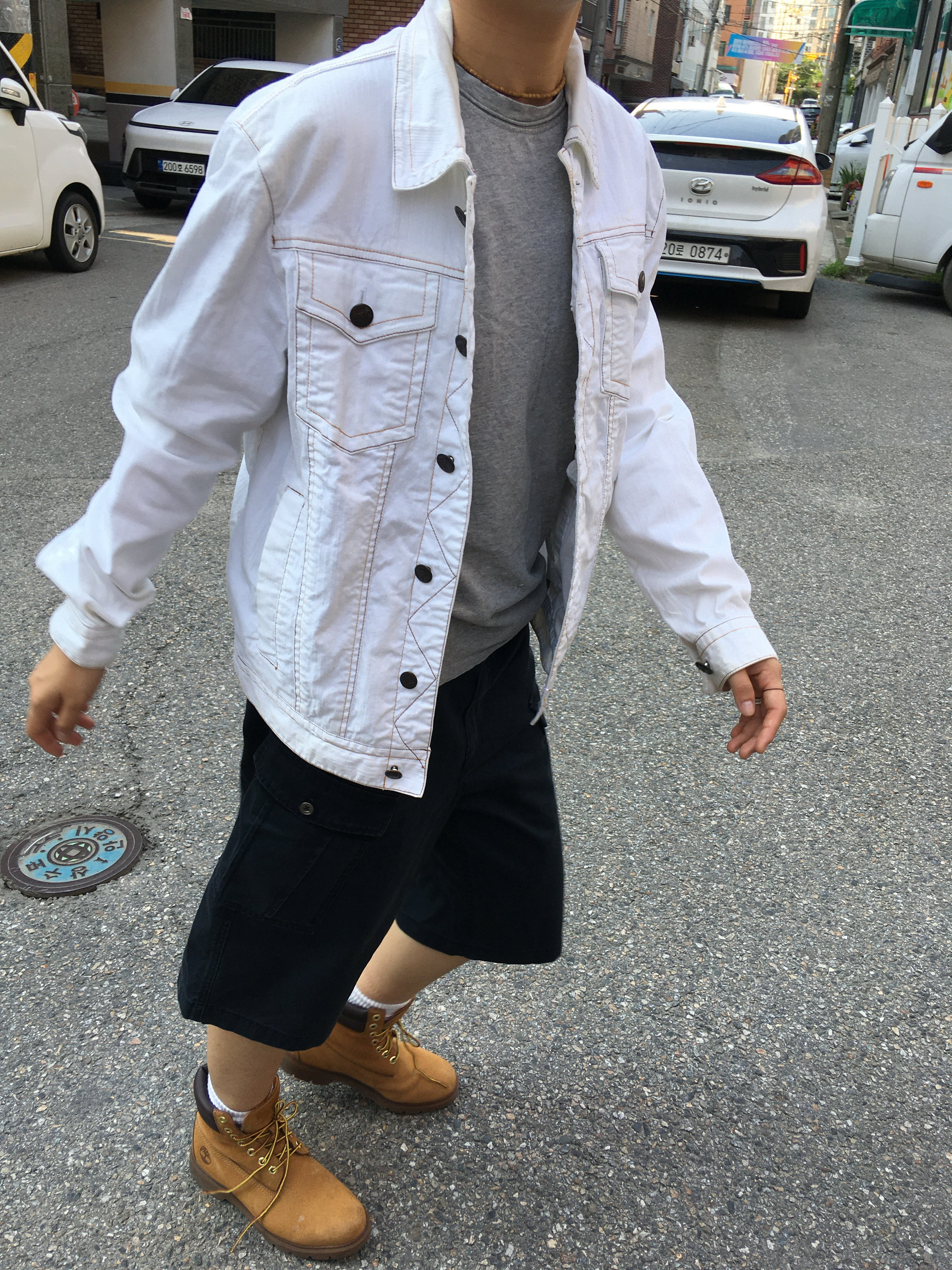 Timberland Premium 6 inch Waterproof Boot Wheat Nubuck - Wide, CHOWOO Monkey Pockets Cargo Shorts Washed Navy 착용 스타일 - 4
